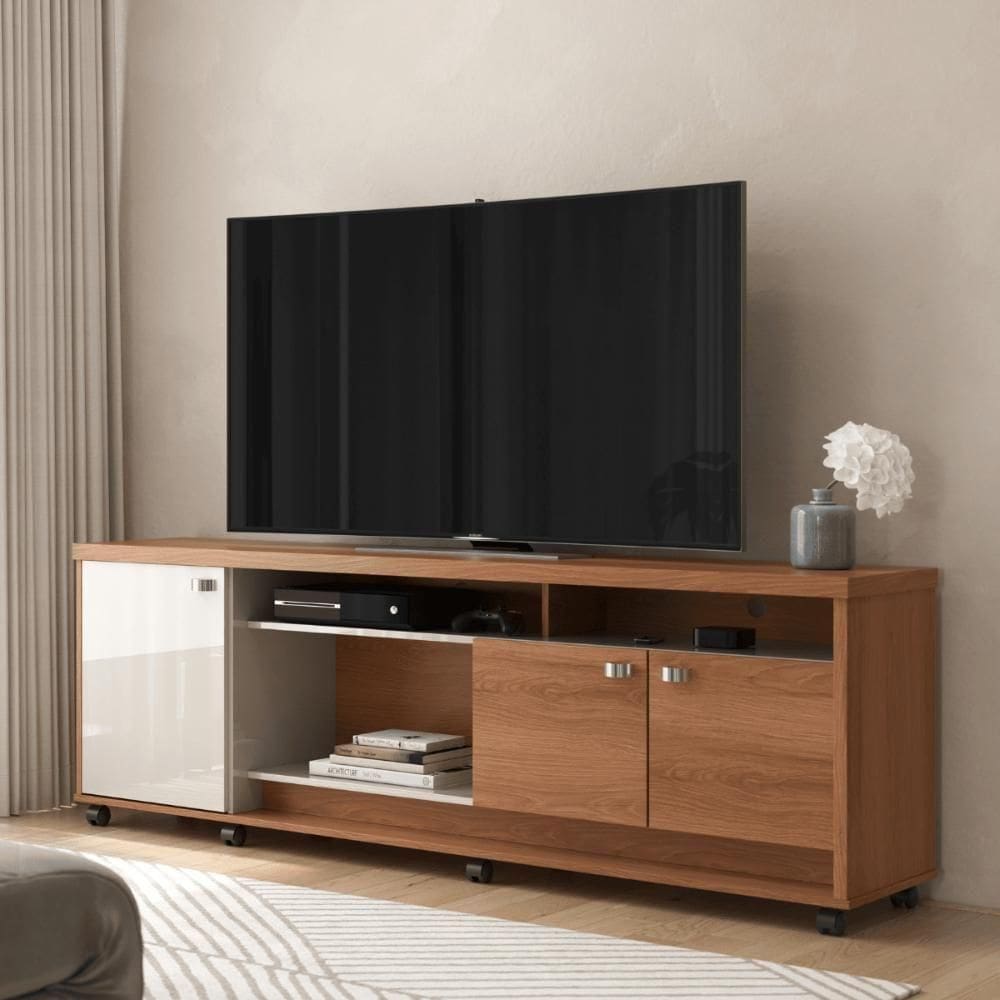 Balcao Tv Bucareste Jequitiba-off White Perolizado