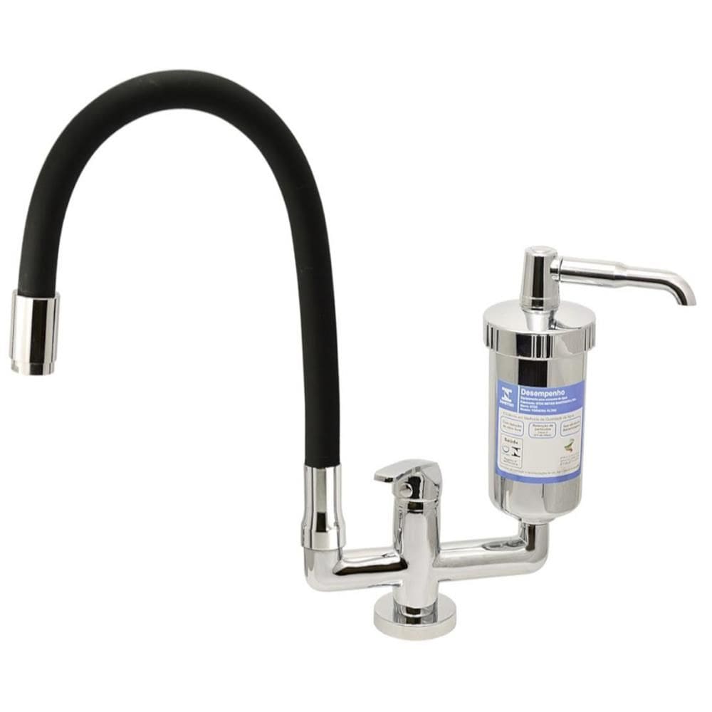 Torneira com Filtro ABS de Mesa Monocomando de Bica Móvel Tubo 6175 Preto - 771022 - STOC