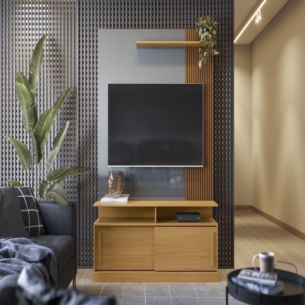 Painel Tv Managua Tauari Ripado-cinza Peroliado