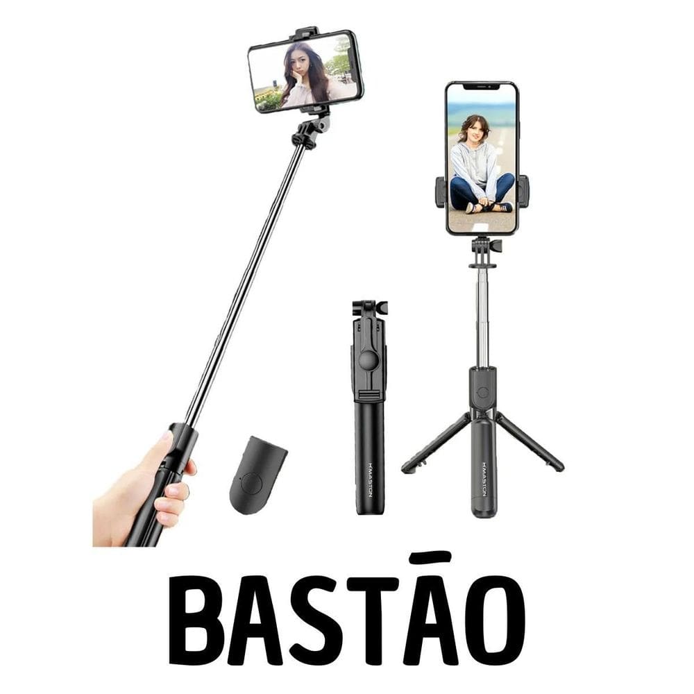 Bastão De Selfie Com Suporte Reforçado E Pegada Confortável