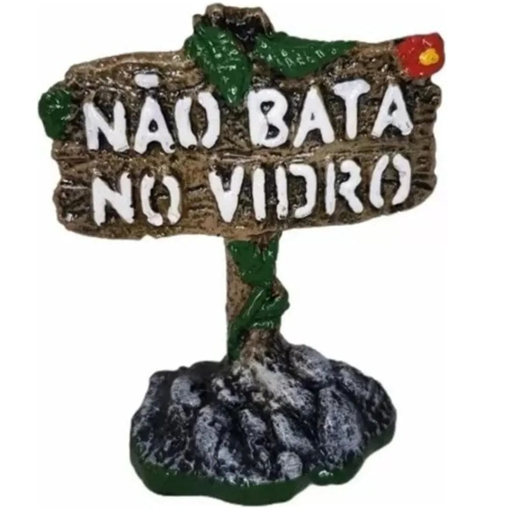 Enfeite Decoração De Aquário Placa Não Bata No Vidro