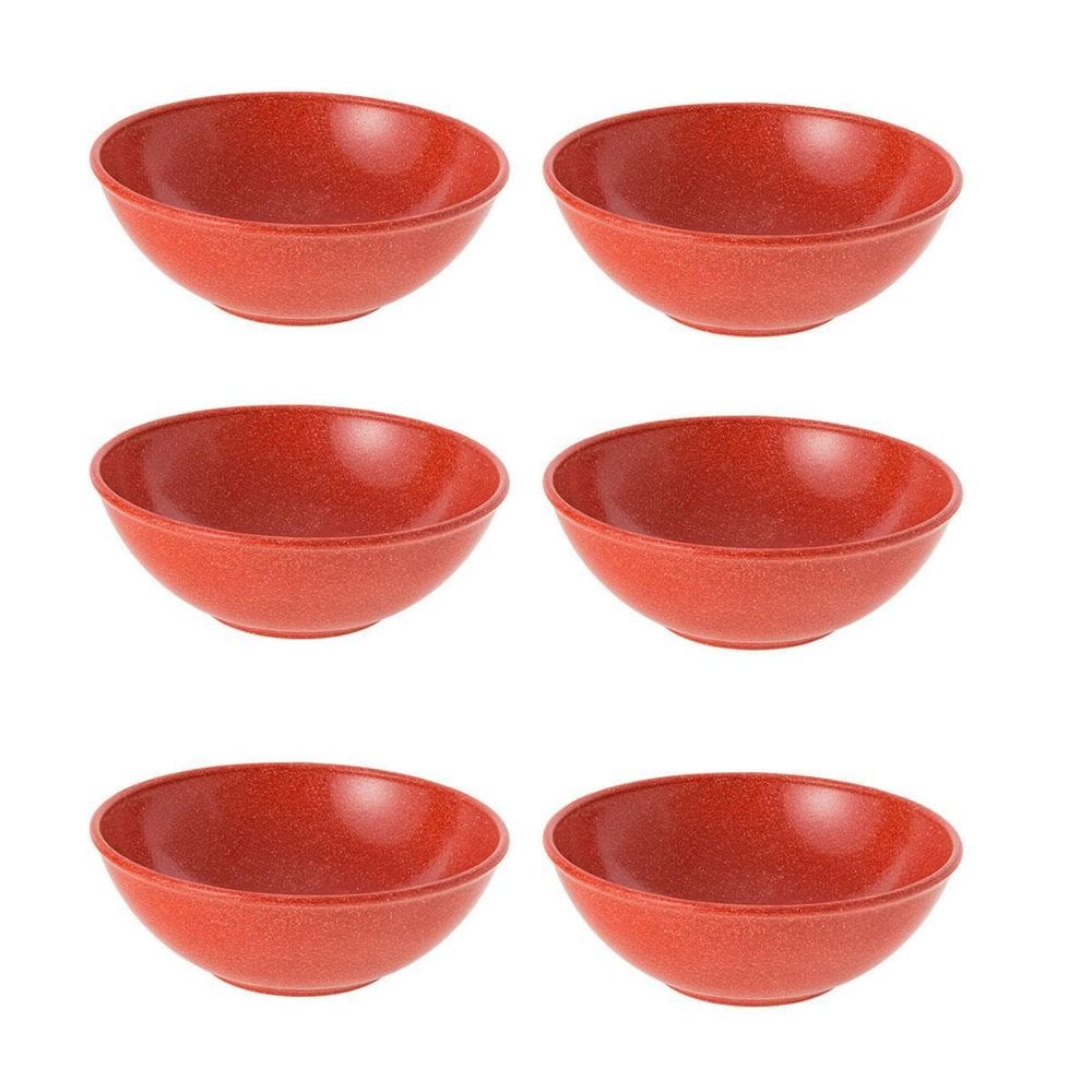 6Un Tigela Bowl 1Lt Salada Petiscos Vermelho