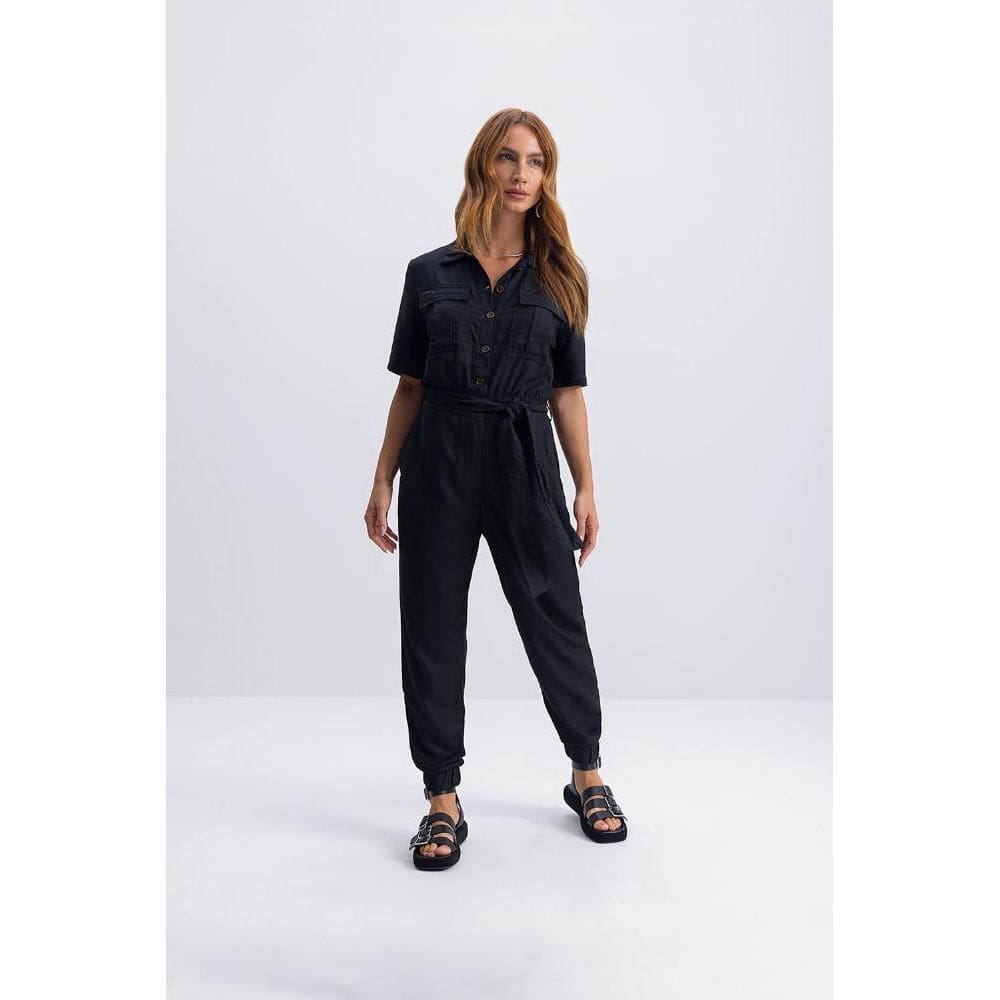 Macacão feminino em tecido com linho Essendi M