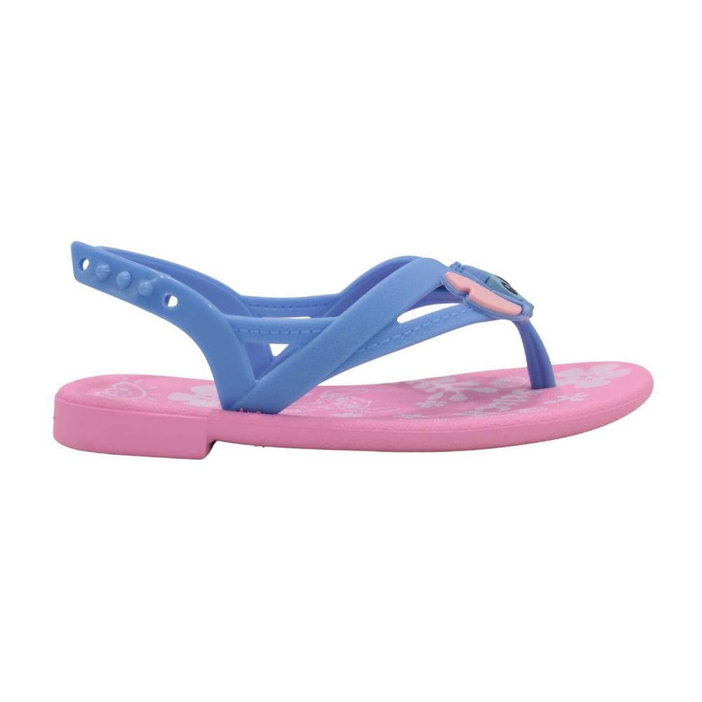 Sandália Infantil Rasteira Grendene Kids Stitch Fantasy Rosa/Azul