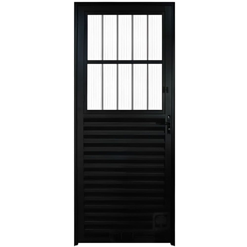 Porta Postigo de Alumínio com 80x210cm Direita Preto - PTORD2238D - HALE