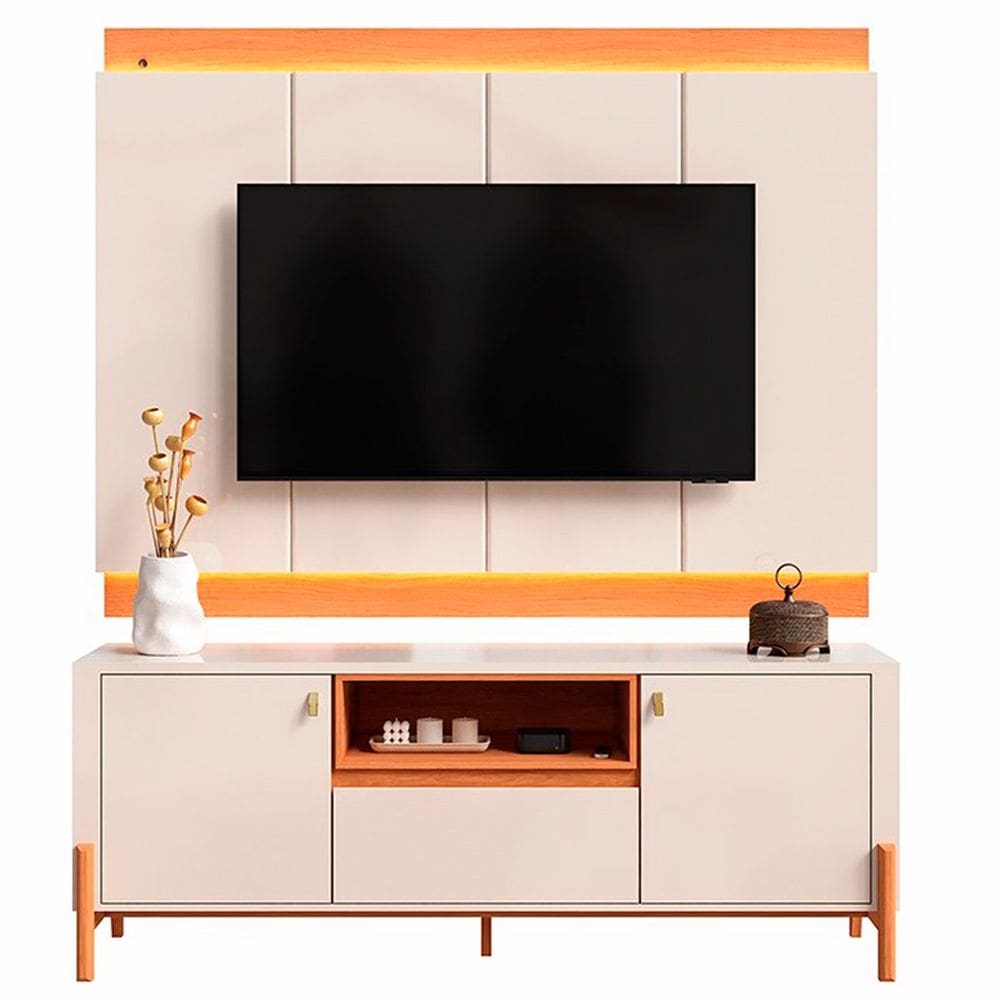 Rack Bancada com Painel para Tv de até 75” 100% MDF Holanda