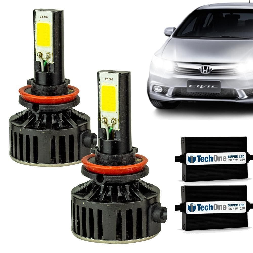 Kit Lampadas Led H9/H11/H8/H16 6000K 3700 Lumens - Tech One