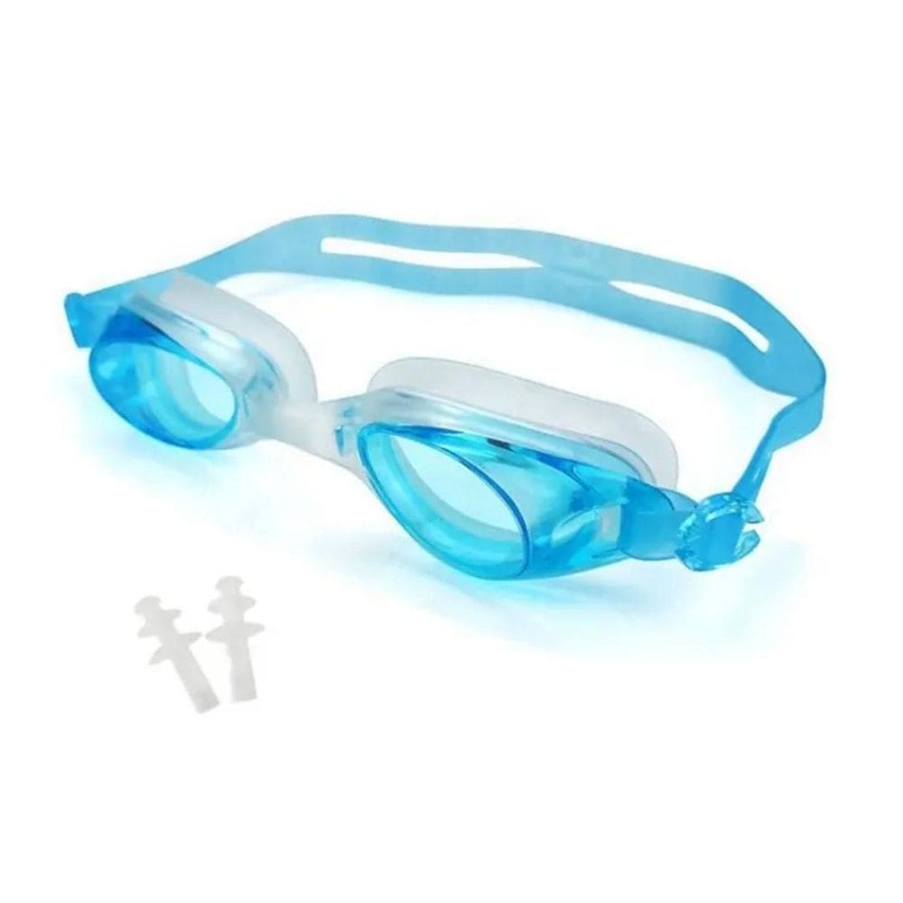 Óculos Natação Infantil Criança Juvenil Proteção Azul Claro