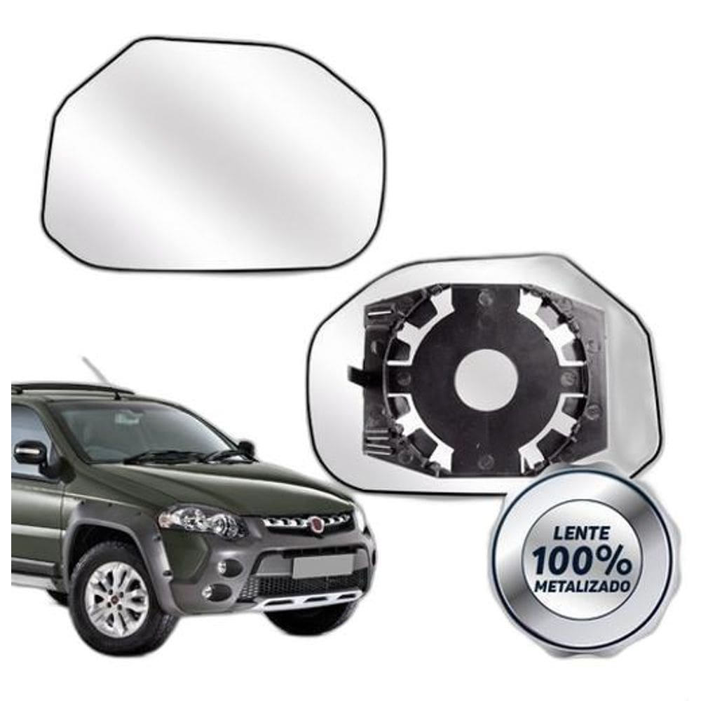 Lente Retrovisor Palio 2009 A 2011 Adventure Strada Com Base