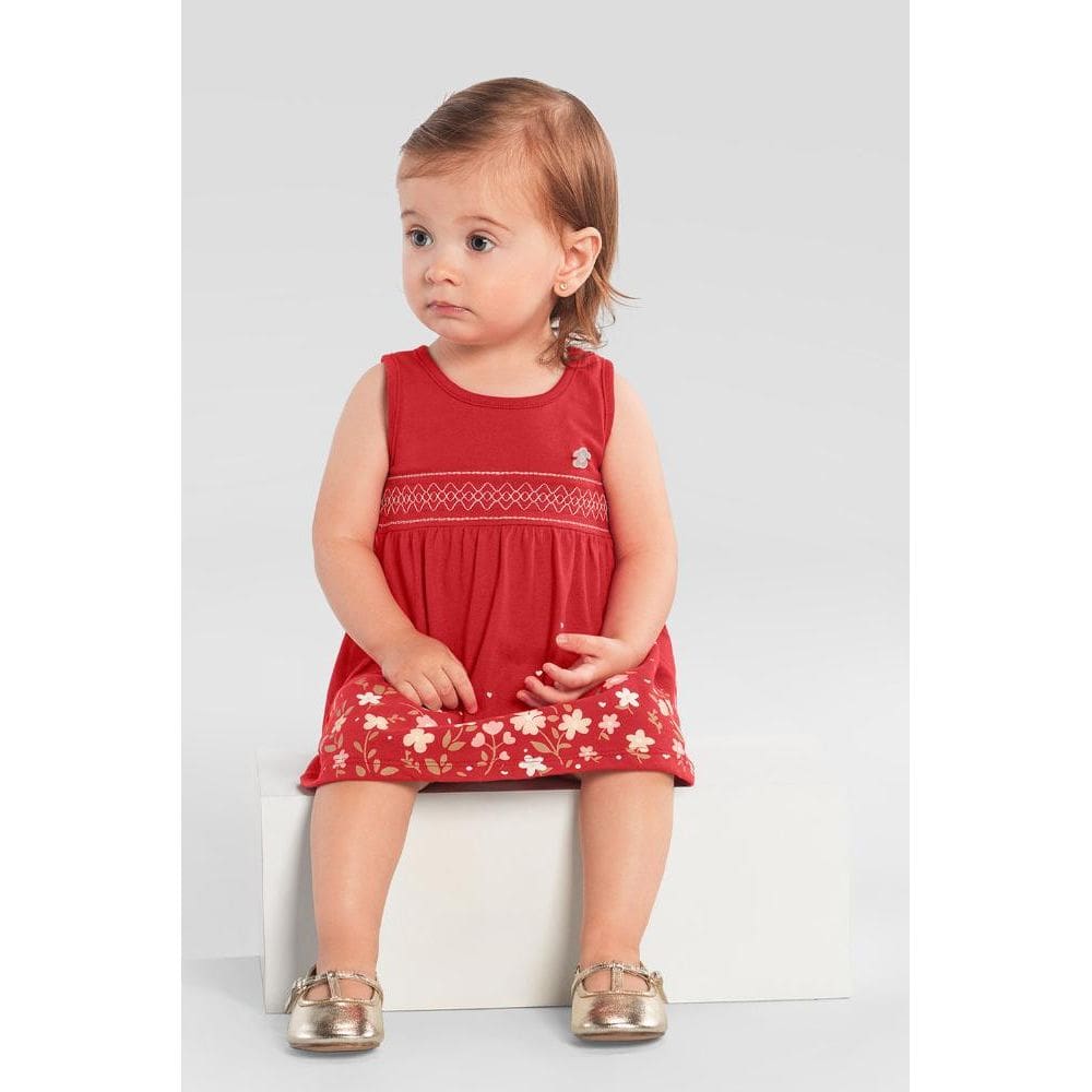 Vestido bebê menina com flores Brandili Baby