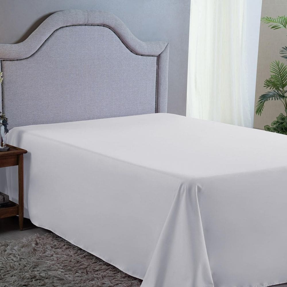 Lençol King Avulso Sem Elástico 400 Fios Micro Percal Branco