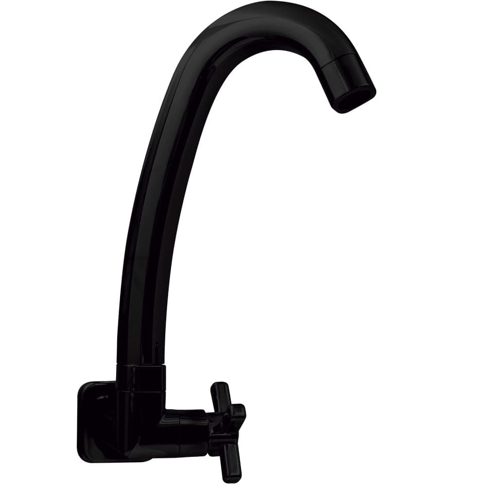Torneira Para Cozinha Com 1/4 Volta Preta Em Parede - 774334 - STOC