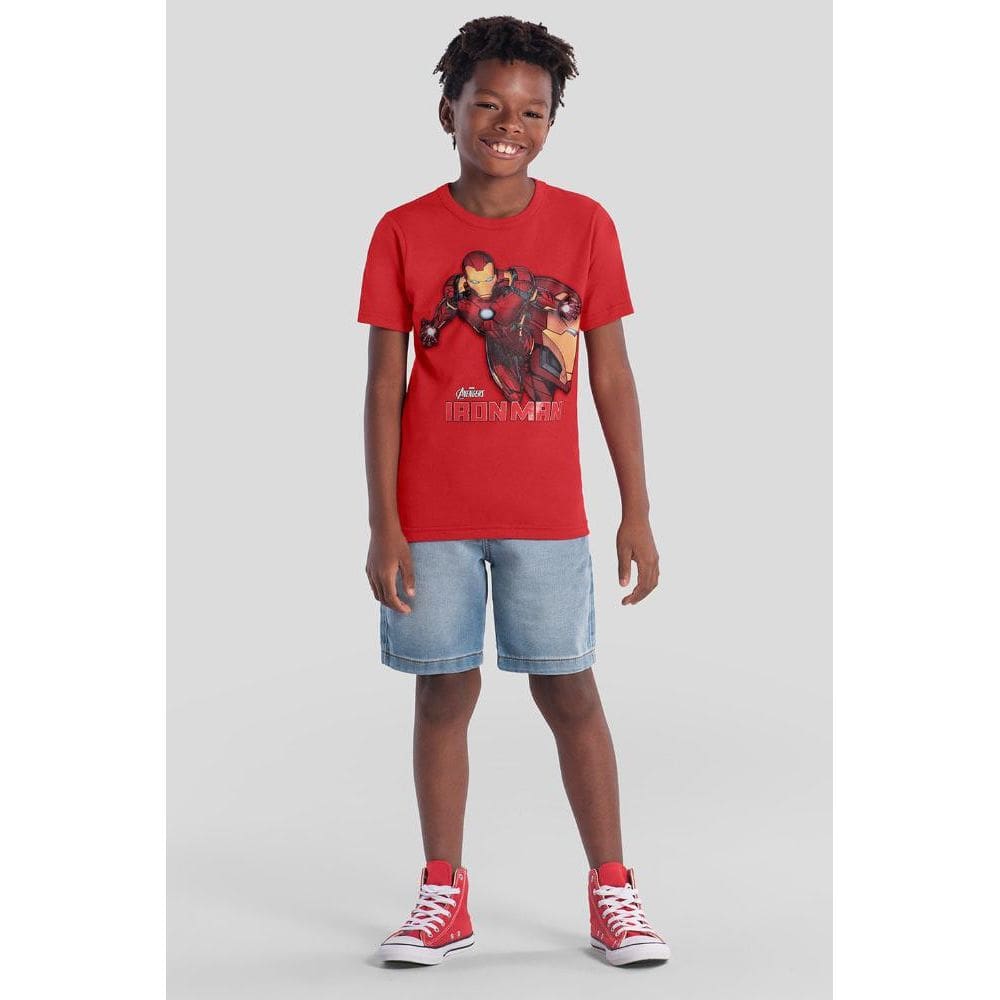 Camiseta infantil menino dos Vingadores em gel Brandili