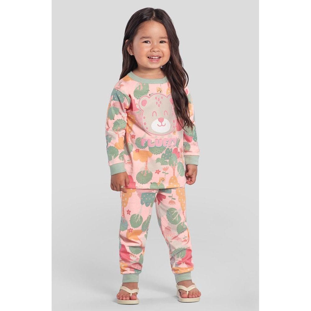 Pijama infantil menina de ursinho Brandili