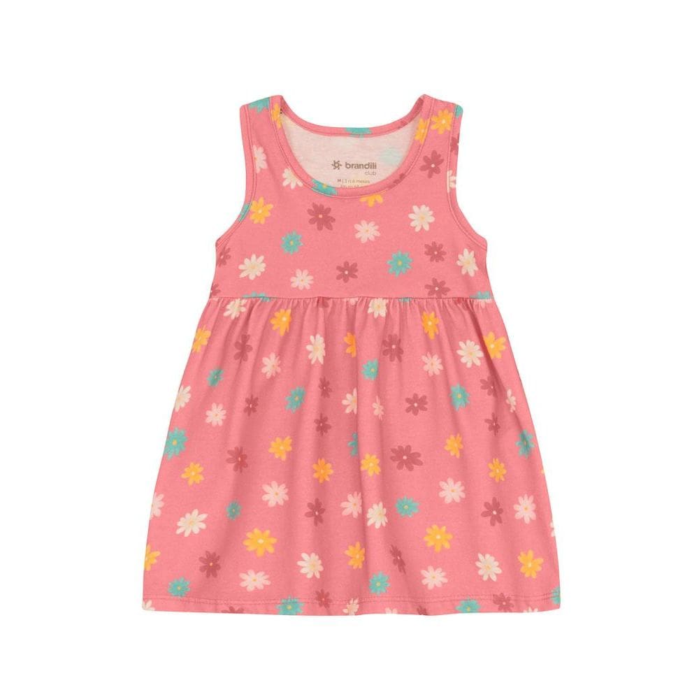Vestido bebê menina colorido de flores Brandili