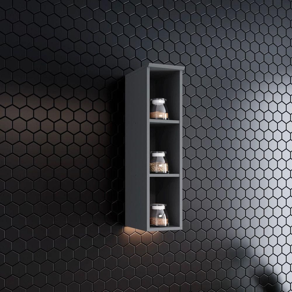 Armário Aéreo Nicho De Cozinha 20 Cm Americana Cinza Henn Cinza