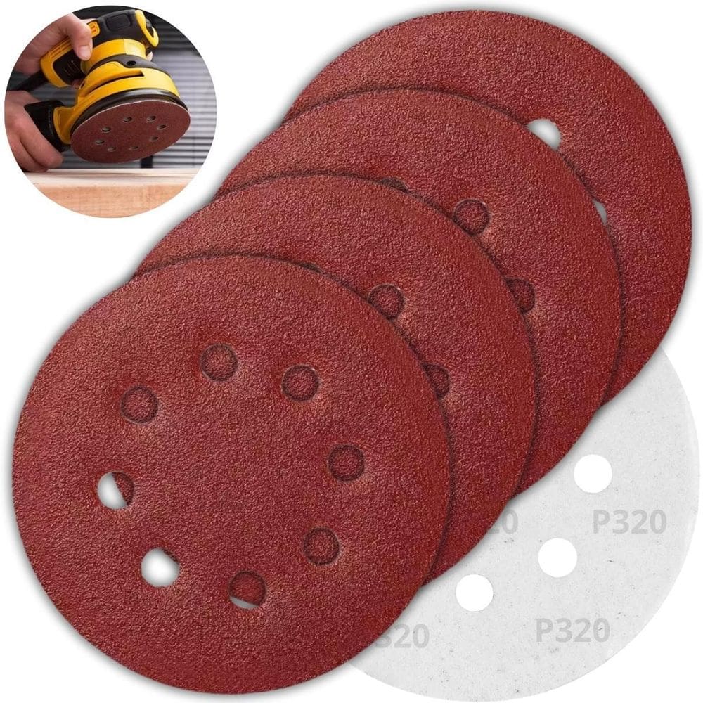 Disco De Lixa Aderente Com Furo 125Mm Grão 320 Kit 04 Un