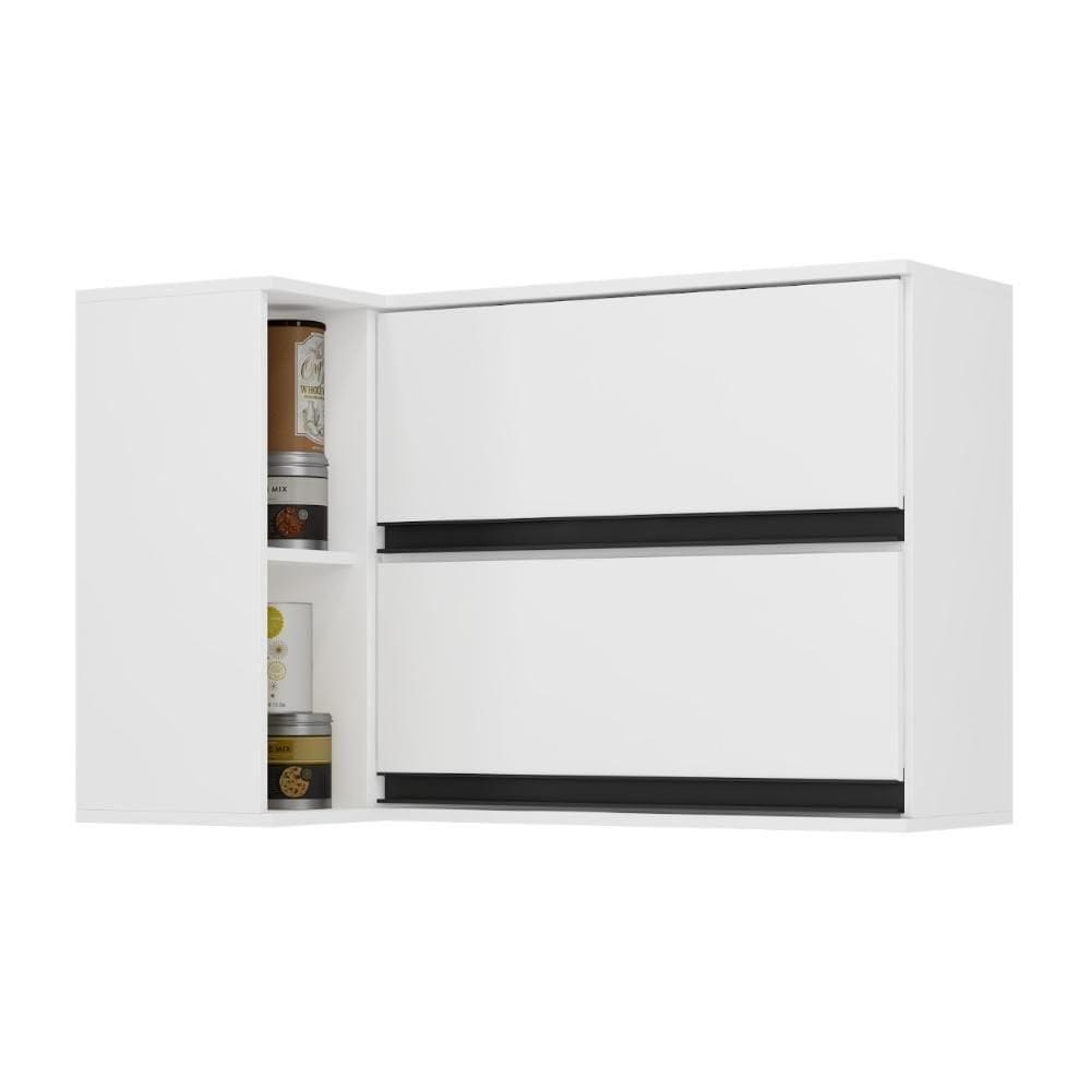 Armário Aéreo Canto 2 Portas Visão Móveis Vicenza Branco