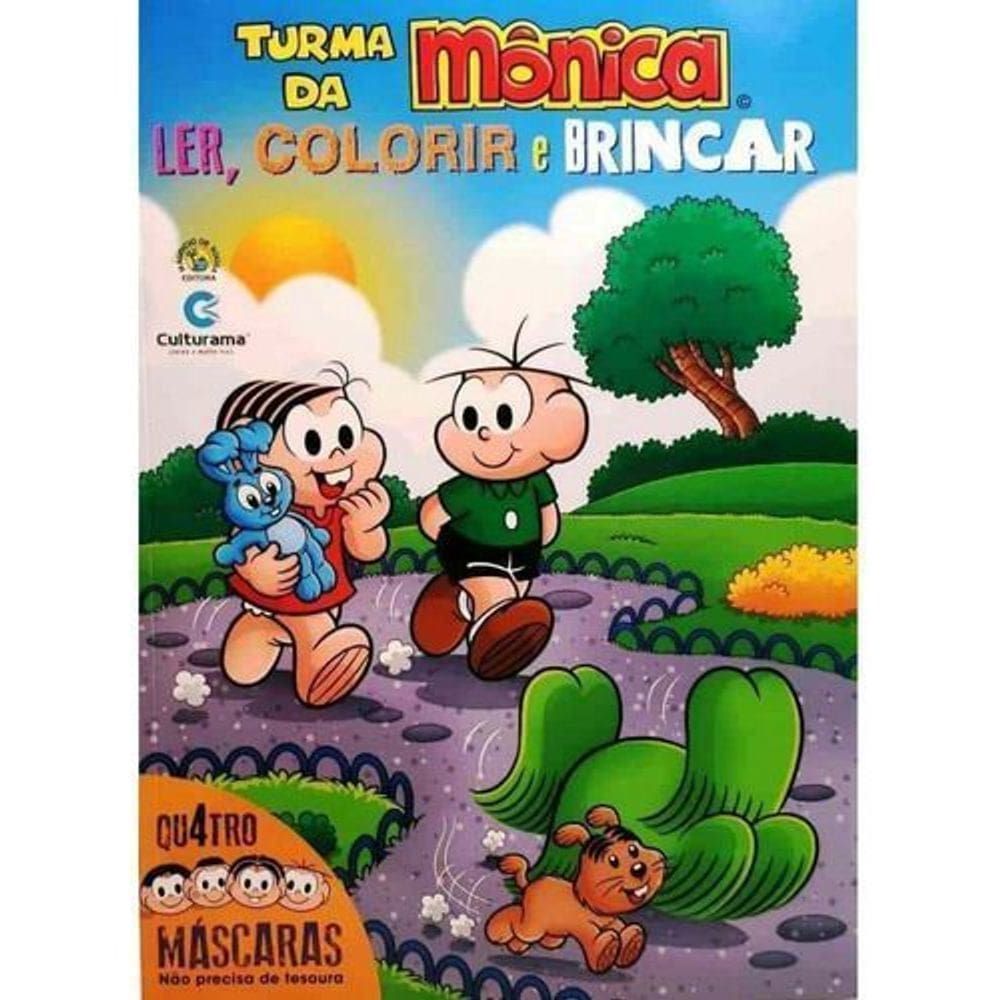 Turma Da Monica - Ler, Col. e Brincar + 4 Mascara