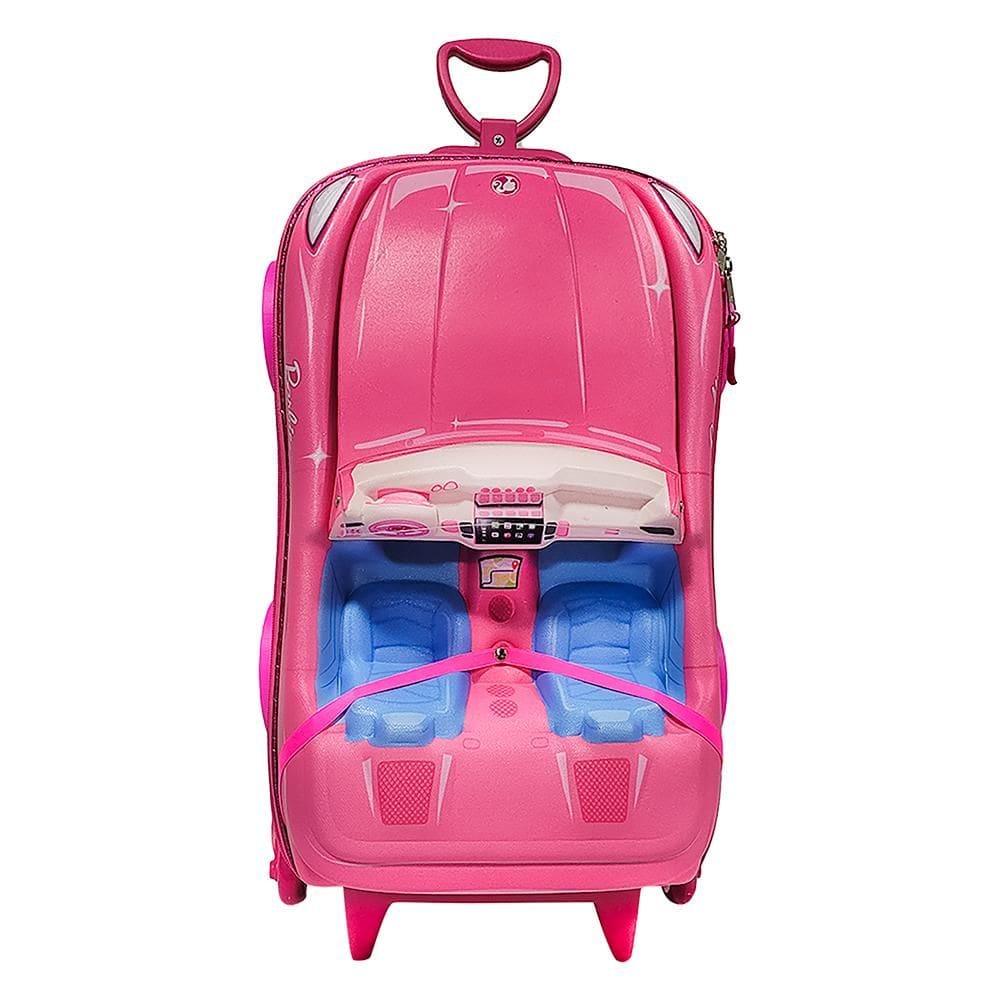 Mochila de Rodinhas 3D Maxtoy Barbie Conversível Rosa