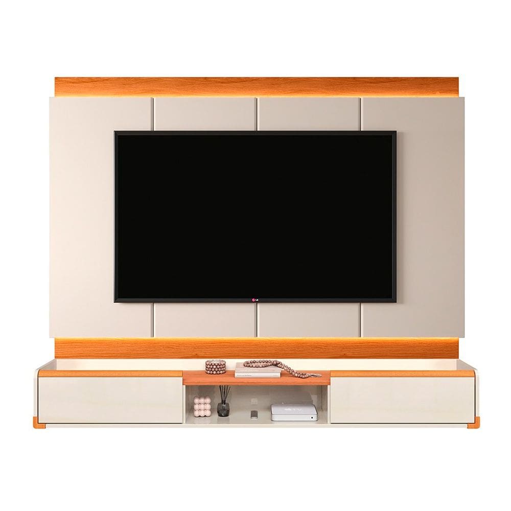 Rack Bancada com Painel para Tv de até 70” em MDF com Led Hile