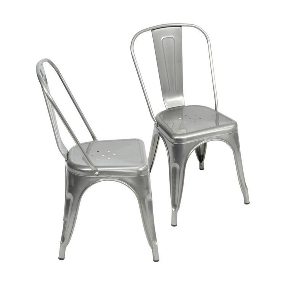 Kit 2 Cadeiras Titan em Aço com Pintura Epóxi Prata