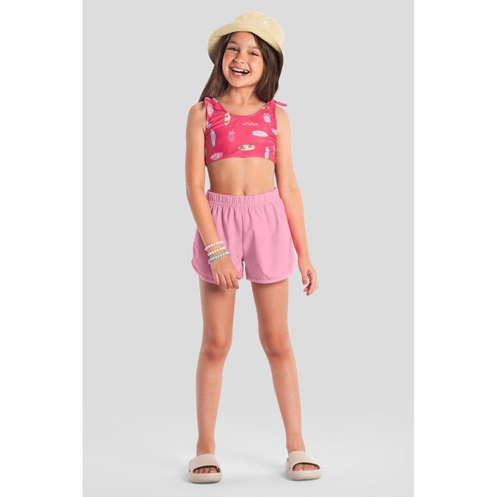 Shorts infantil menina em microfibra Brandili Hora do Mergulho