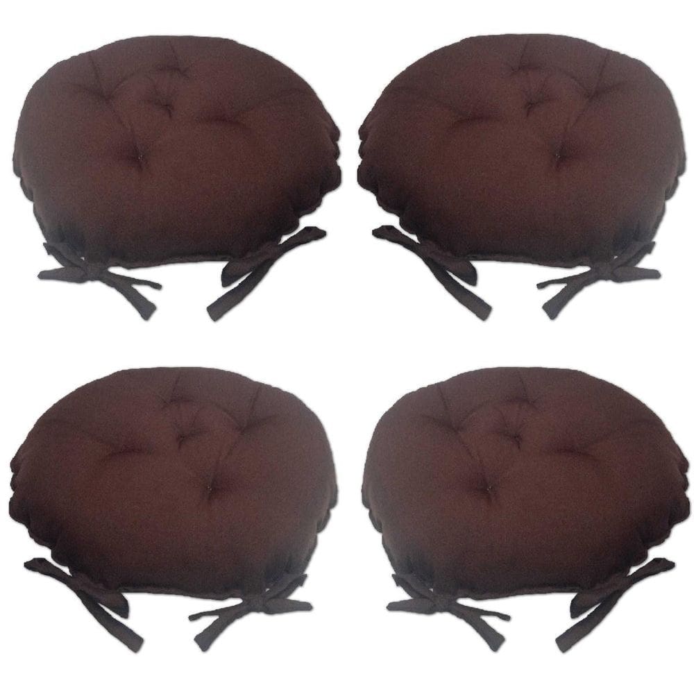 Kit 04 Almofadas Futon Redondo Assento Para Cadeira 40X40 Ma