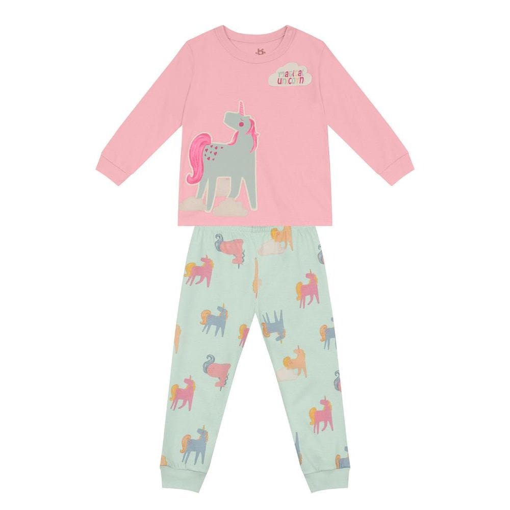 Pijama infantil menina de unicórnio brilha no escuro Brandili