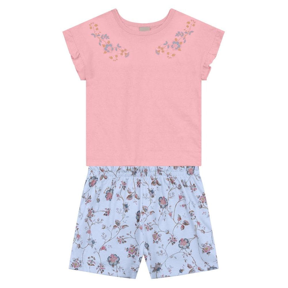 Conjunto infantil menina de flores Mundi