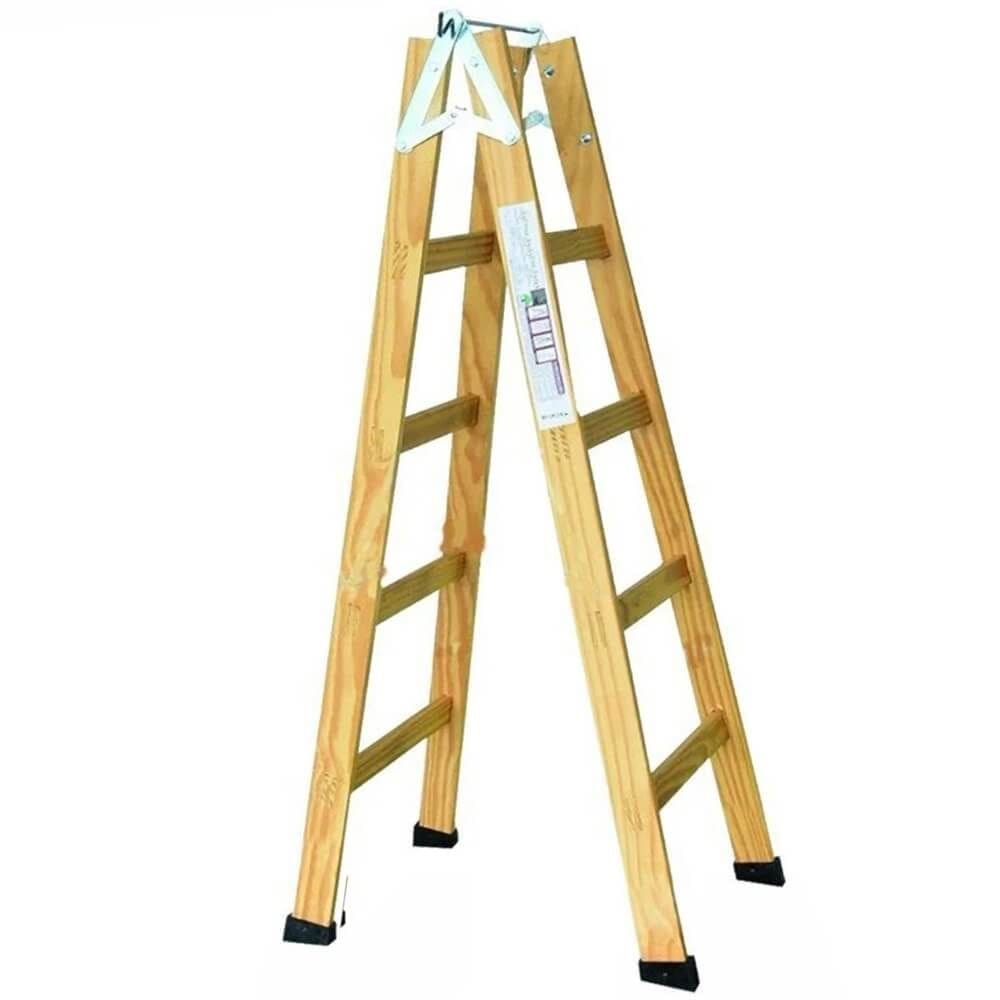 Escada de Madeira Pintor com Sapata - ESCADAS SEGURANÇA