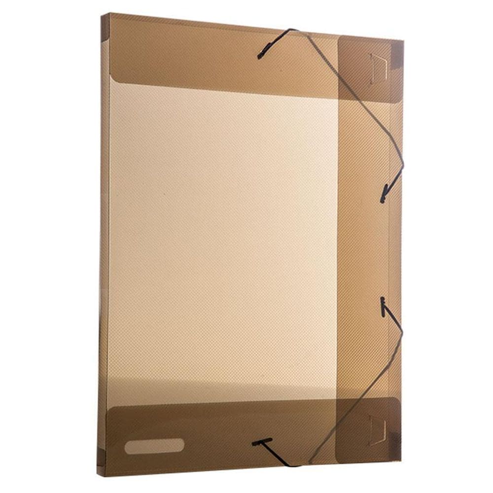 Pasta com aba elástico ofício lombo 20mm - Line - transparente fumê - 0255.I - Dello