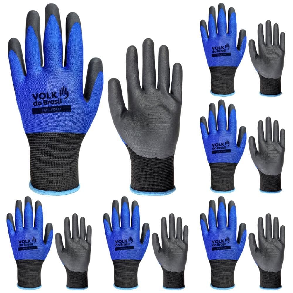 Kit 12 Luva de Segurança Alta Temperatura Tátil Foam Multitato Touchscreen CA 51248 Volk