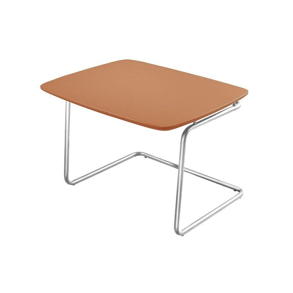 Mesa De Centro Kairos Base Cromada 54x43cm Larflex Cor:terracota