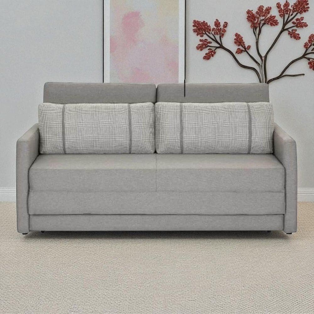 Sofá Cama 2 Lugares Queen 75cmx176cm Cinza Claro