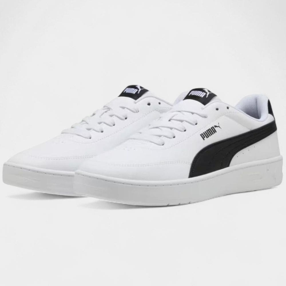 Tênis Puma Court Classic Clean Masculino - Branco e Preto