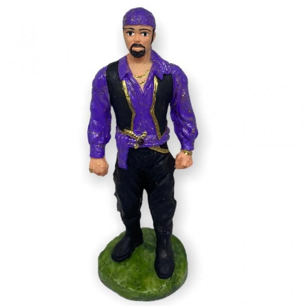 Escultura Cigano Roxo 15 Cm Em Resina