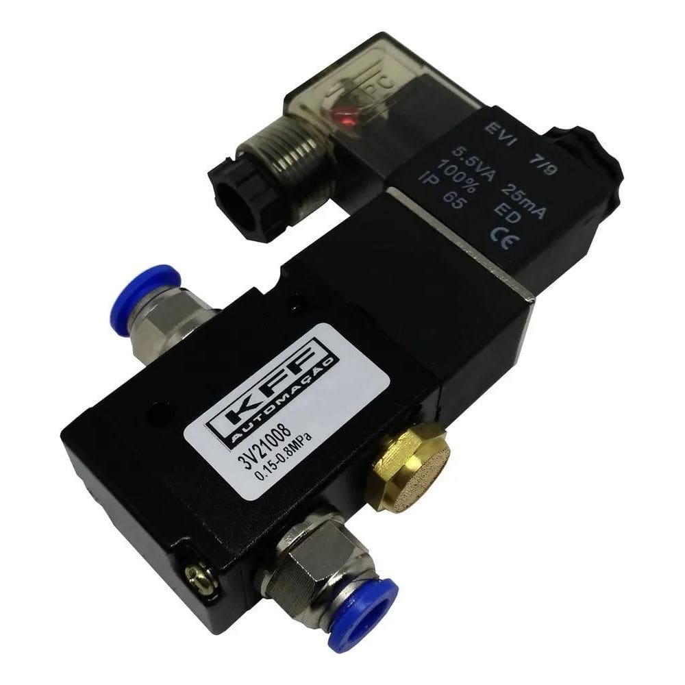 2X Válvula Solenoide/Mola 3/2 Vias 1/4 Normal Fechada 8Mm 24