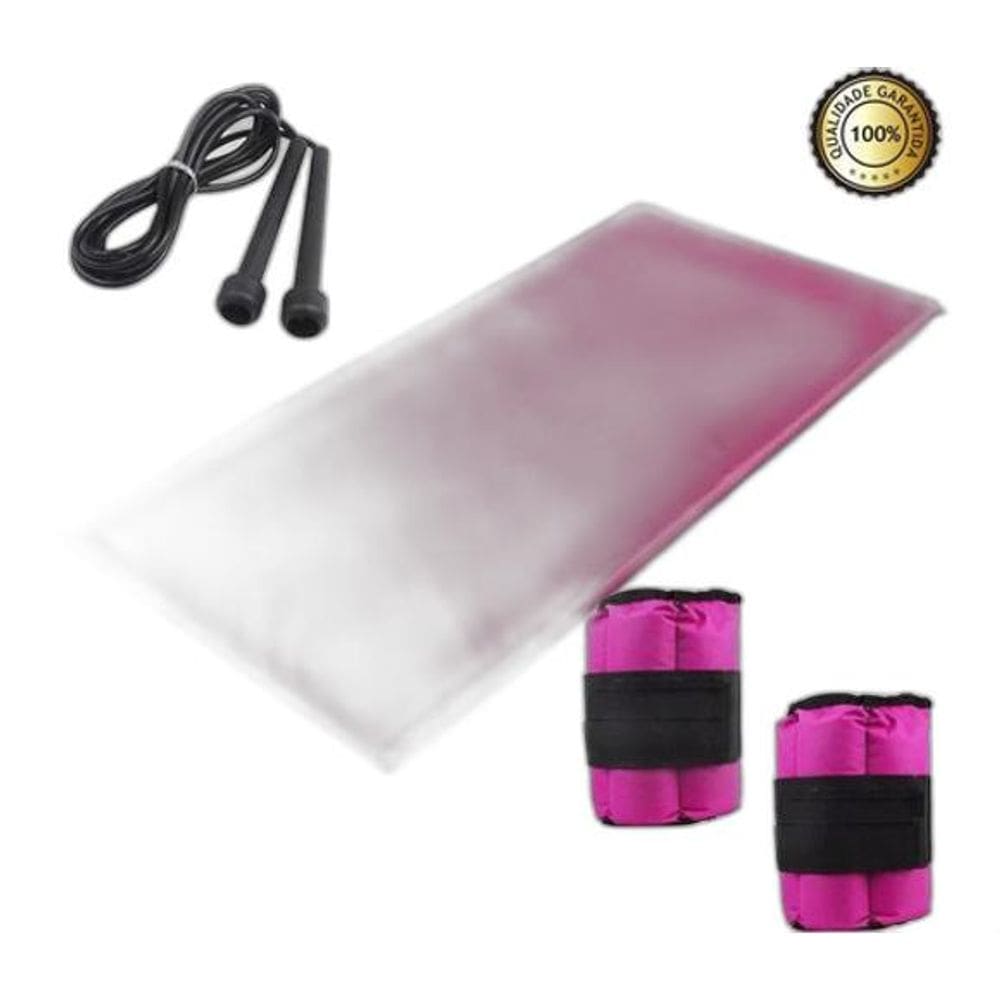 Kit Para Treino Funcional Colchonete + Corda+ Caneleira 5Kg