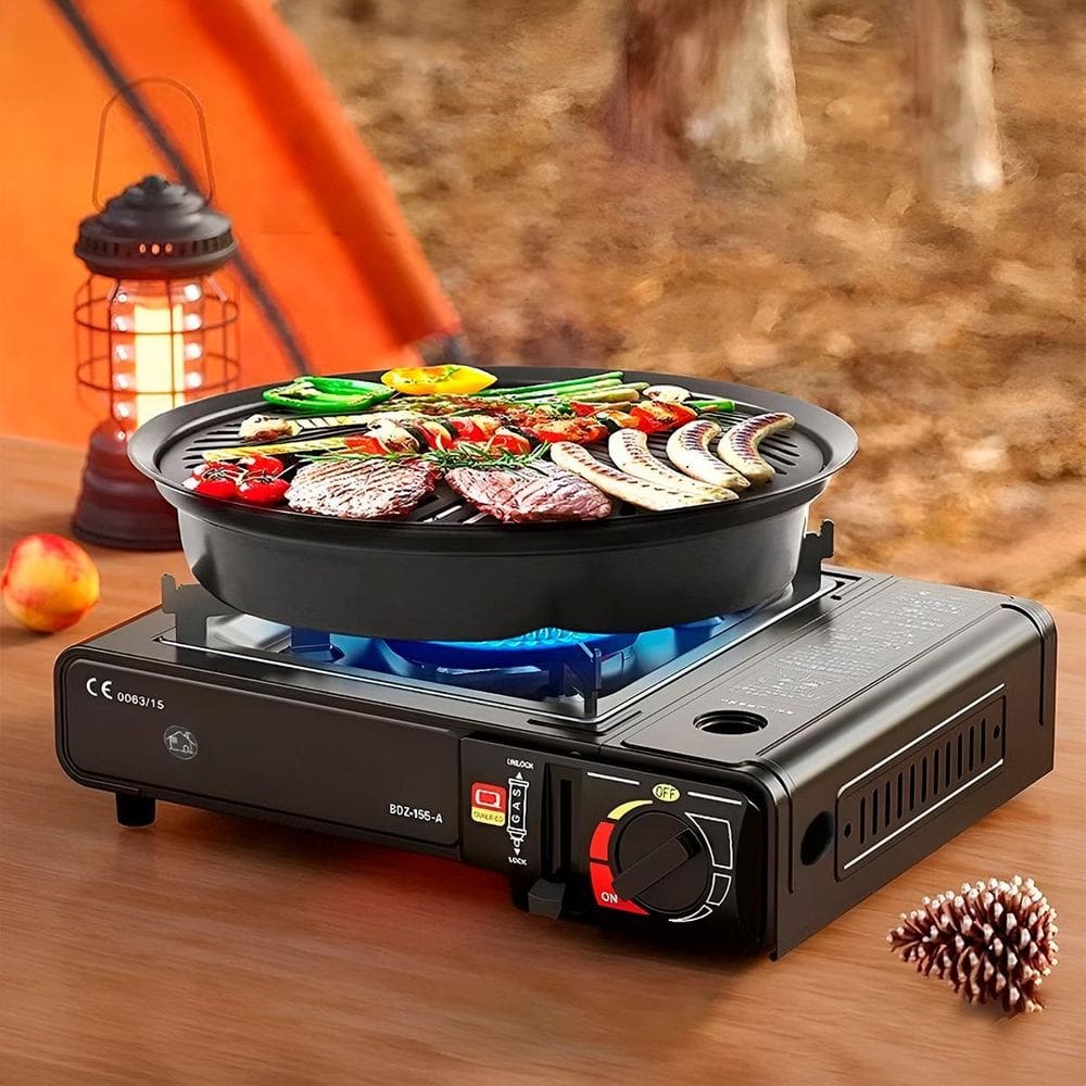 Mini Fogareiro A Gás Portátil Camping Ignição Automática