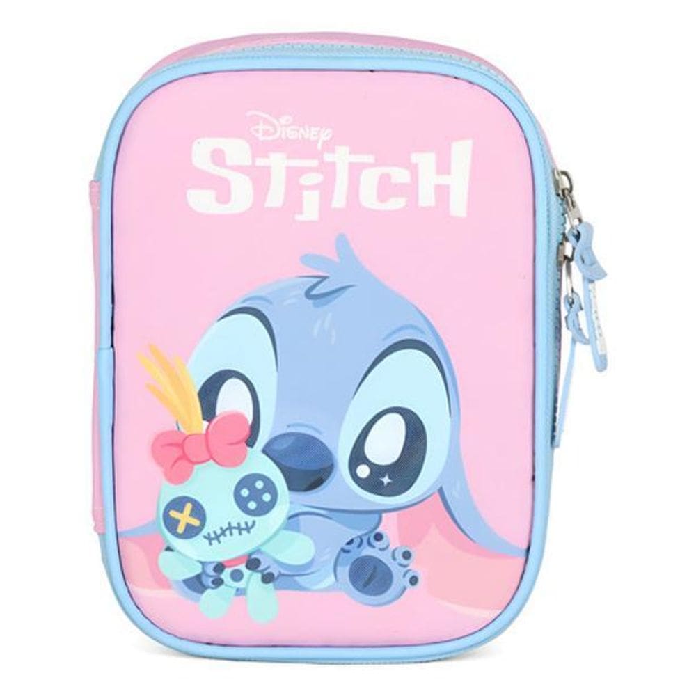 Estojo 100 Pens Grande Escolar Juvenil  Stitch Fofo