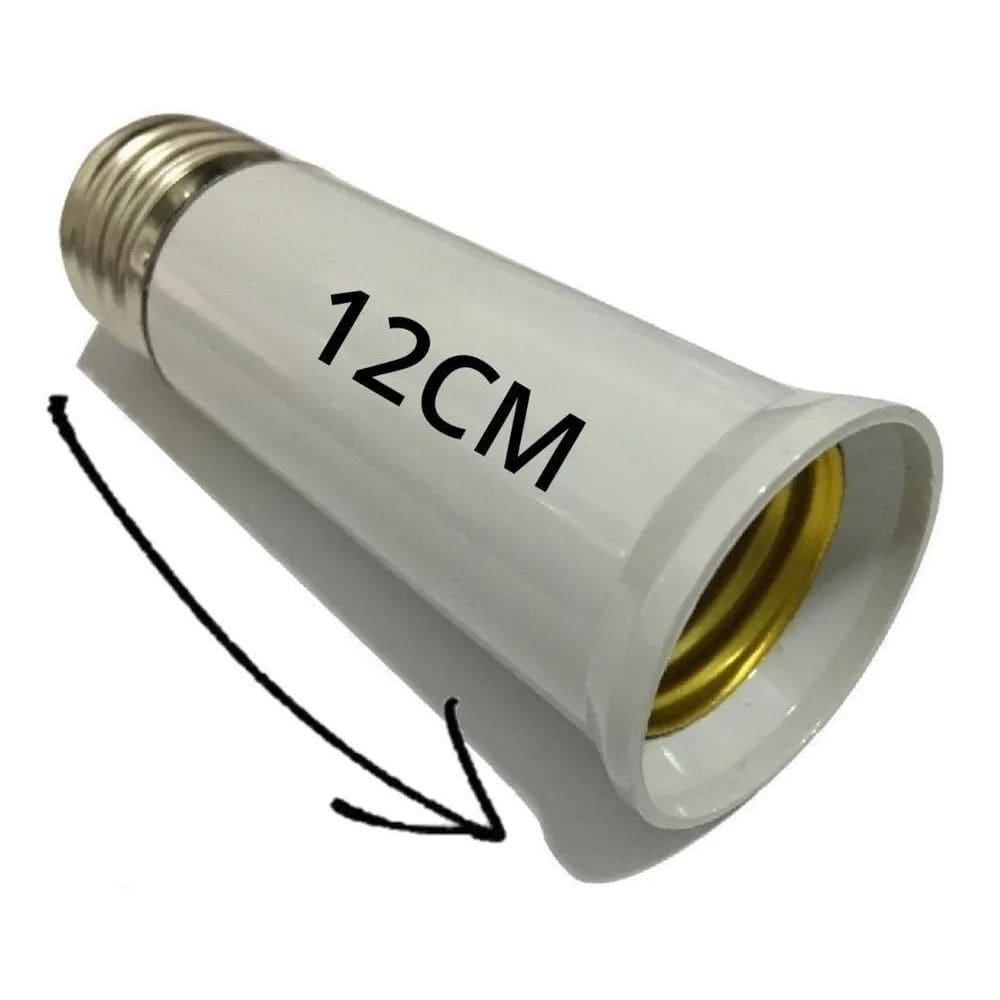 Prolongador Extensor Adaptador Bocal Lâmpada E27 - 120Mm