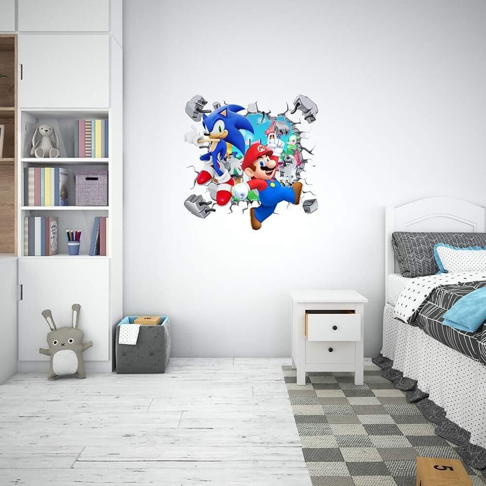 Adesivo De Parede Super Mario E Sonic