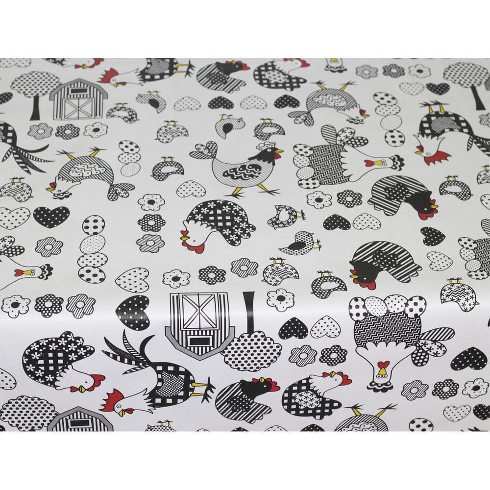 Toalha De Mesa Térmica Pvc Impermeável Galinhas 2,00 X 1,40