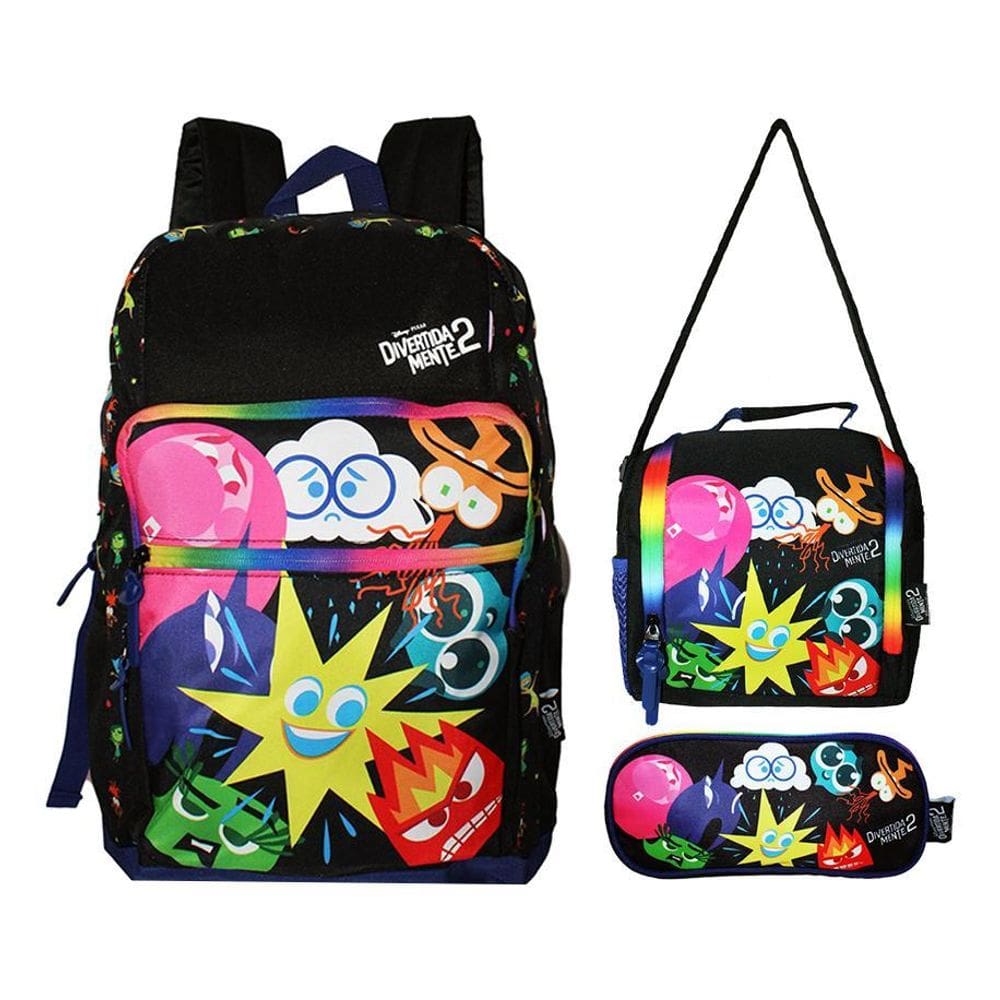 Kit Mochila Divertidamente Costas Lancheira Estojo Oficial G