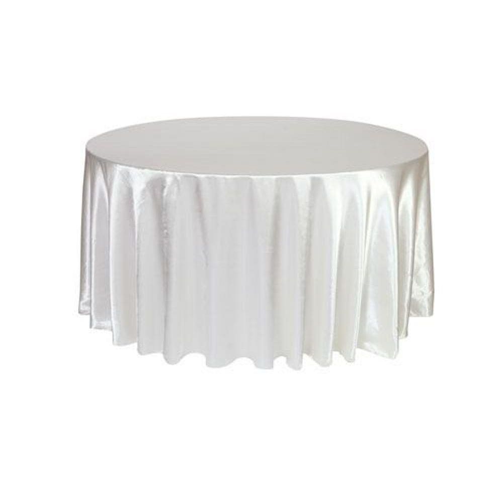 Kit 10 Toalha De Mesa Redonda Cetim Seda Branco 1,50M