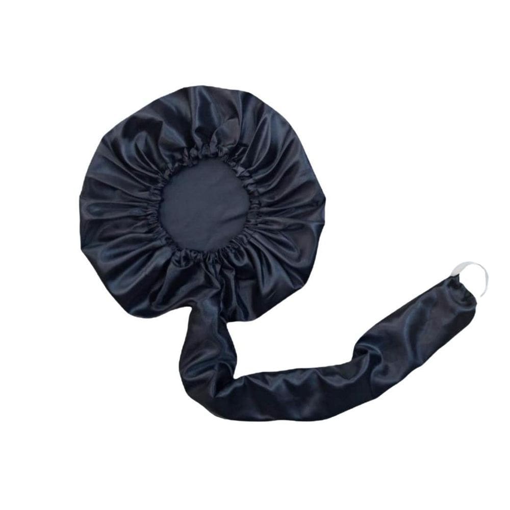 Kit 2 Touca Difusora Secadora Cetim Seda Anti Frizz Preta
