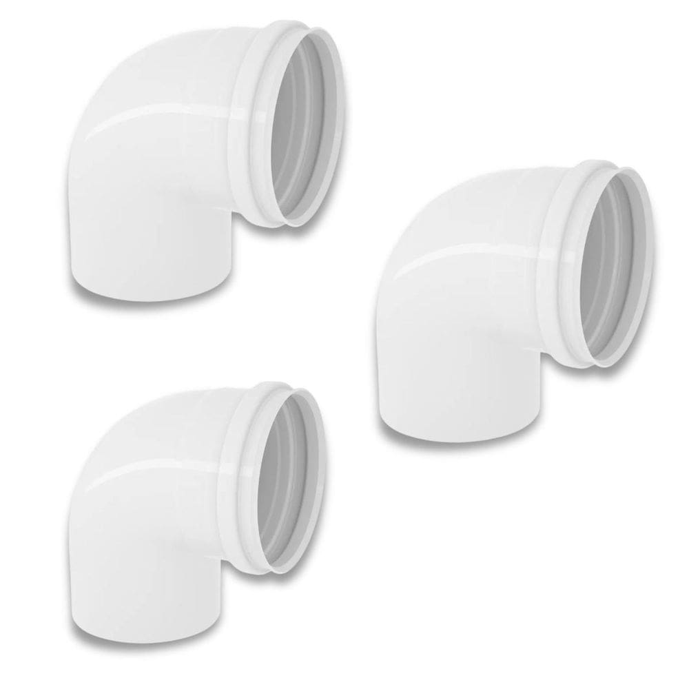 Kit 3 Cotovelos Joelho Esgoto Pvc 90 Graus Branco 150Mm