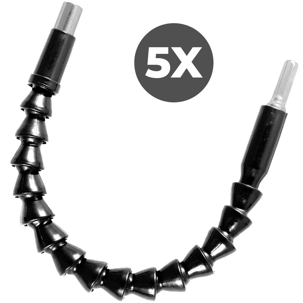 Kit 5 Cabos Extensor Flexível Bits 1/4 Chicote Parafusadeira