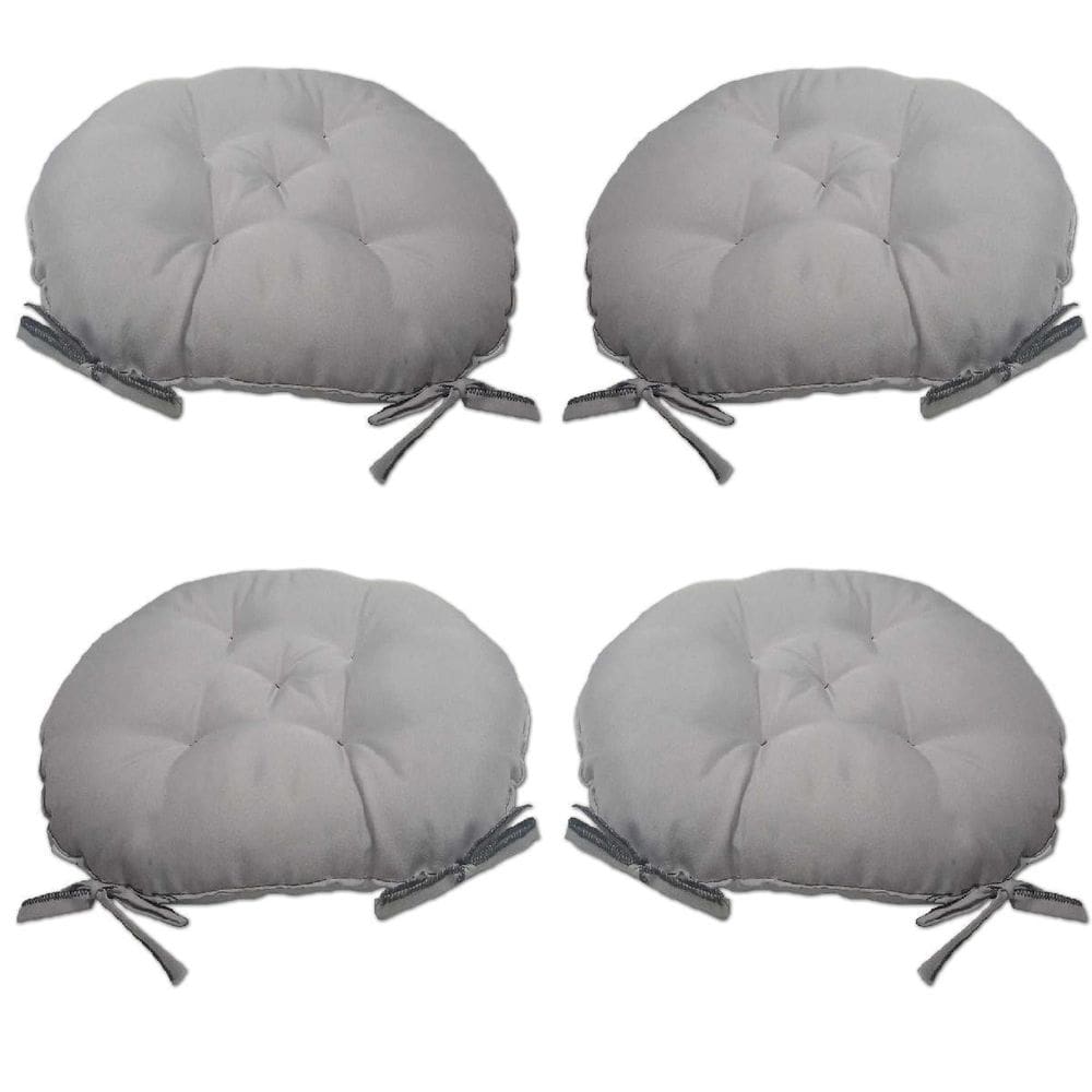 Kit 04 Almofadas Futon Redondo Assento Para Cadeira 40X40 Ci